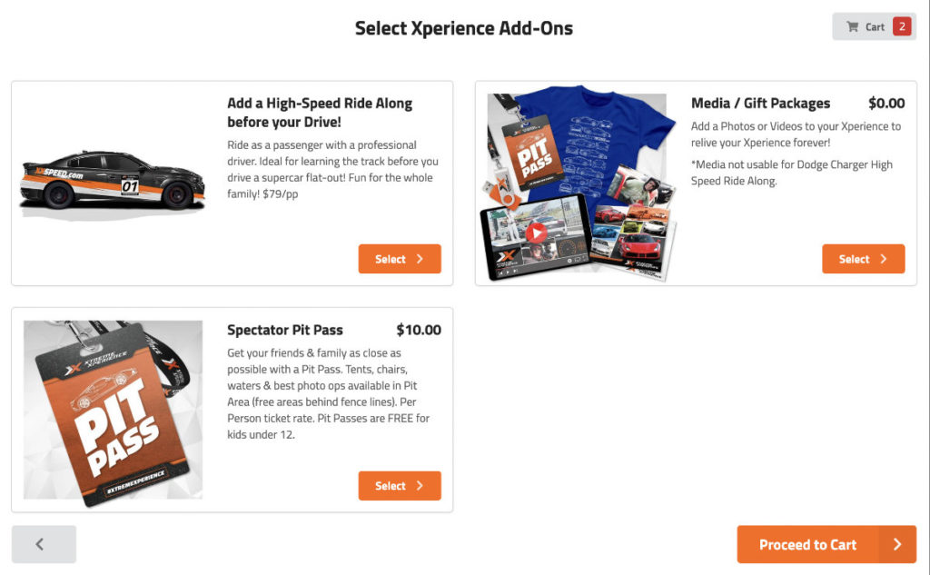 RocketRez customer Xtreme Xperience increases profit with cross-selling options in their online checkout.